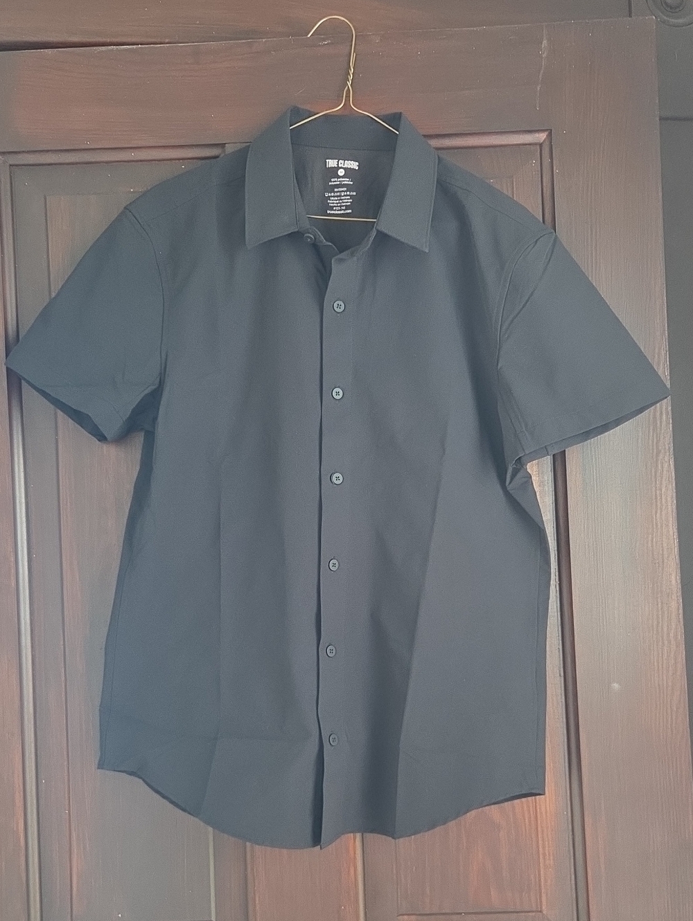 Everyday Short-Sleeve Black Button-Down Shirt